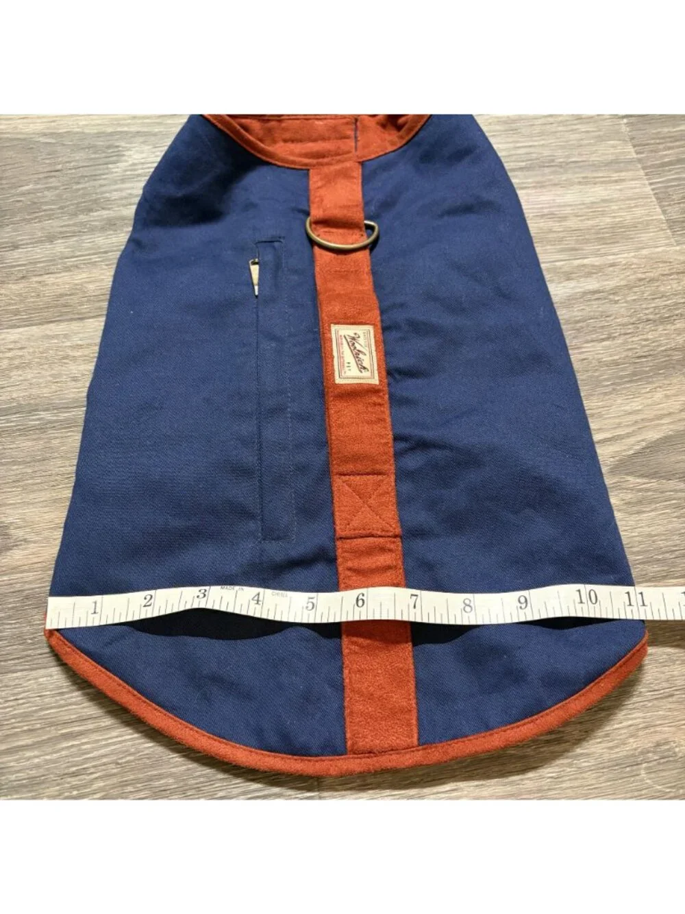 Woolrich Insulated Dog Coat Jacket Navy Rust Medium Durable Adjustable Harness